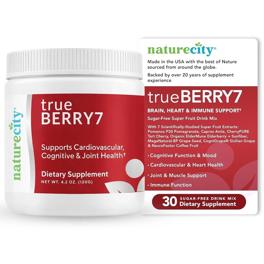 NatureCity True-Berry-7 Super Polyphenol Fruit Blend Drink Mix